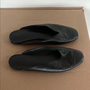 Vince leather LEVIN - Women's Black flats mules slip on